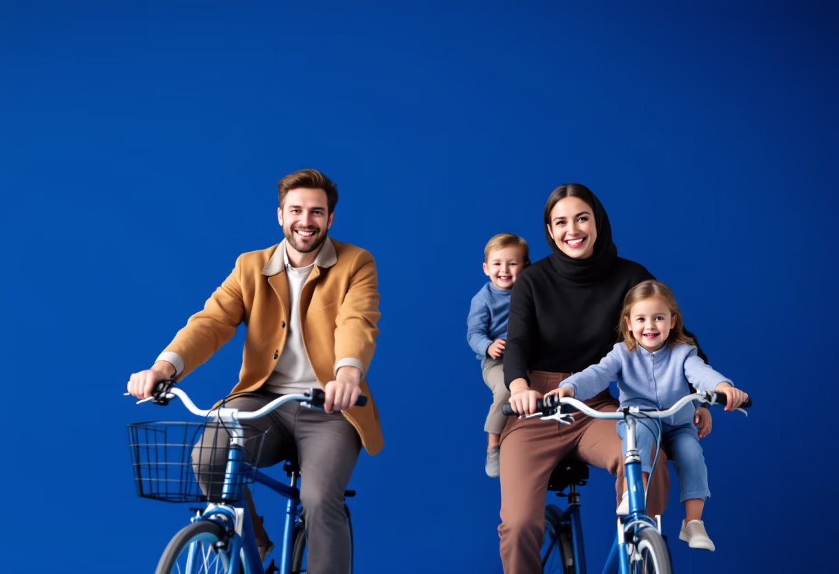 image of a family bike ride