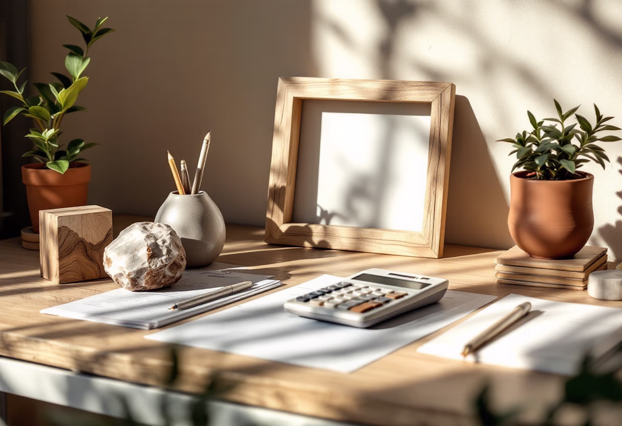 background image of calculator on desk