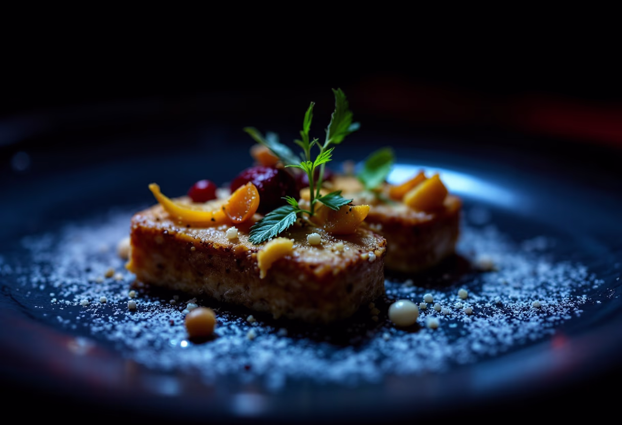 image of plated gourmet dish (for a fine dining restaurant)