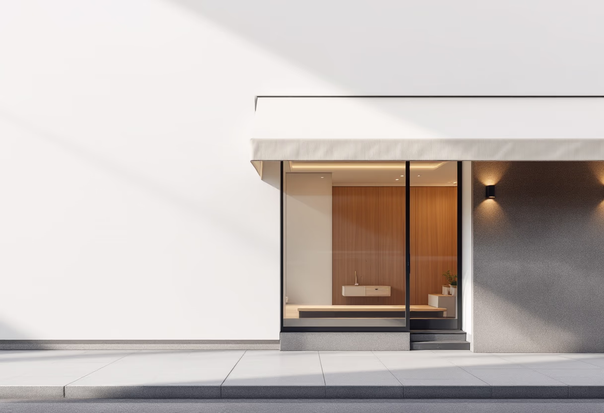 image of a welcoming shopfront (for a tailors & alteration shop)
