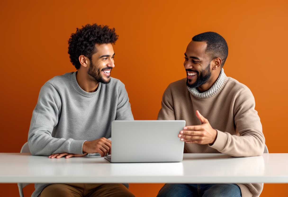 image of founders with a shared moment (for a edtech)