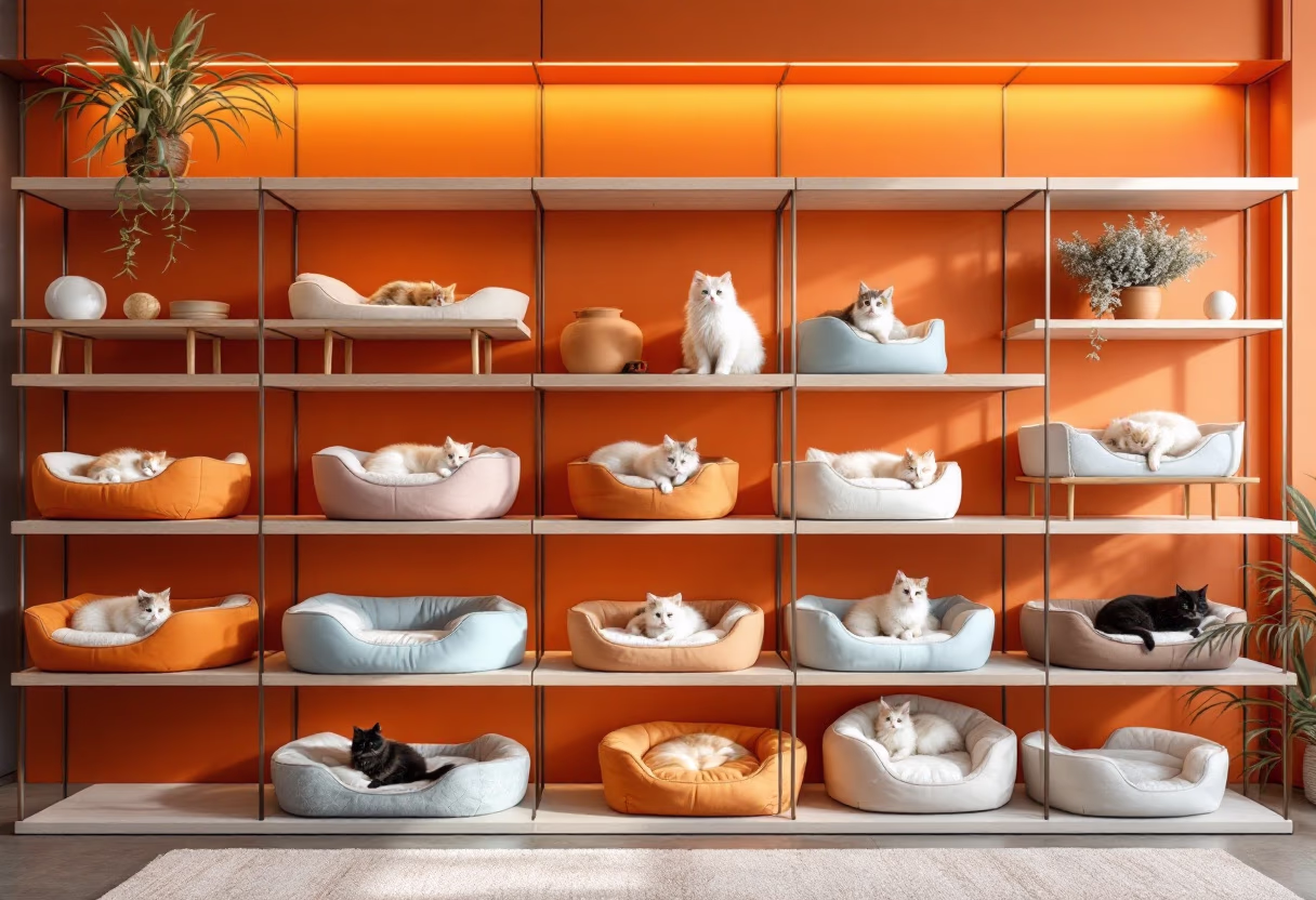 image of cat beds in store display