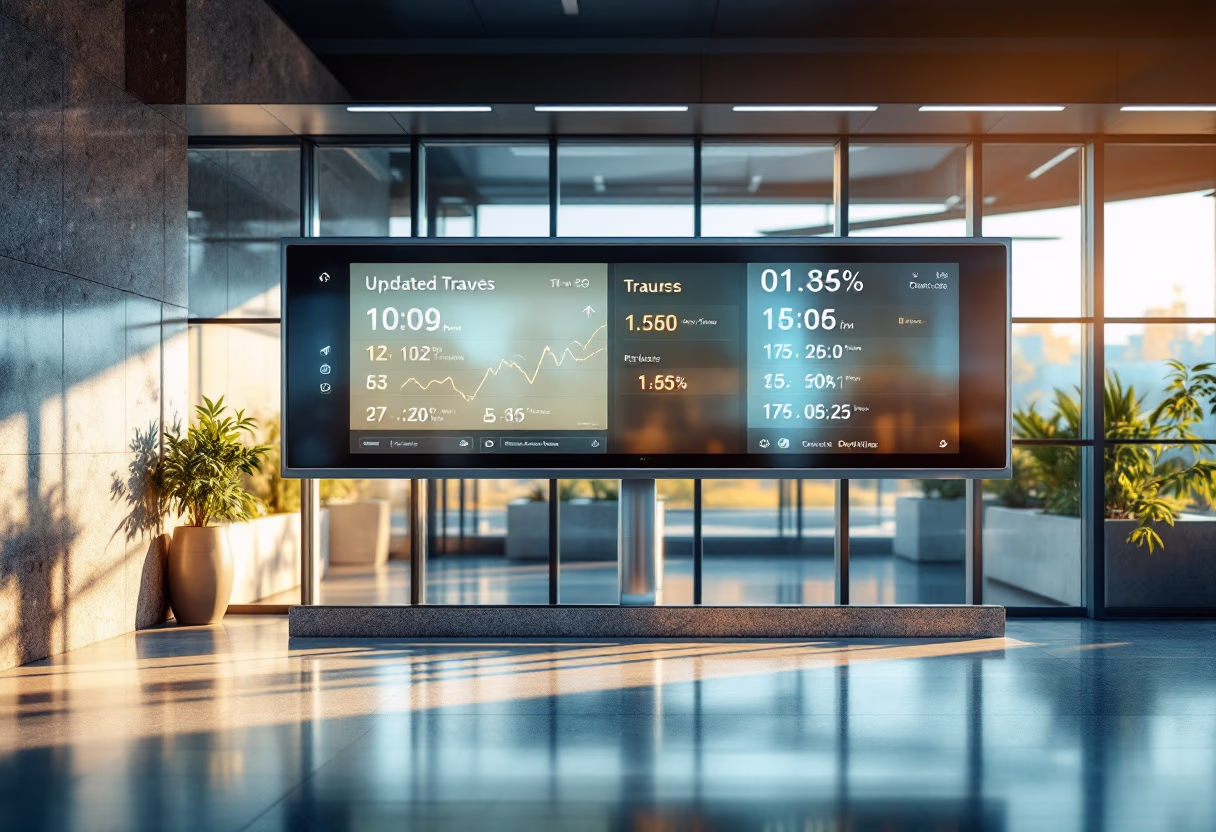 image of digital display with transit schedule