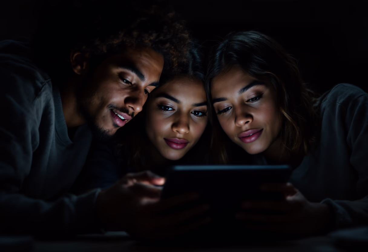 image of students engaging with the software