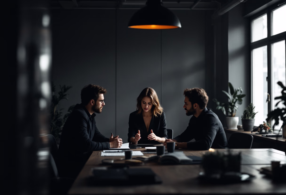 image of team discussion (for a hr tech)