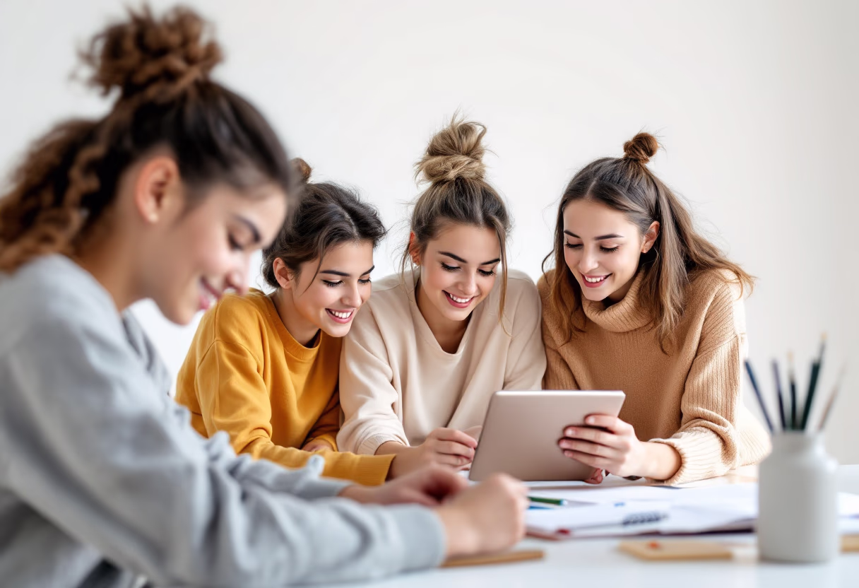 image of students engaging with the software (for a edtech)