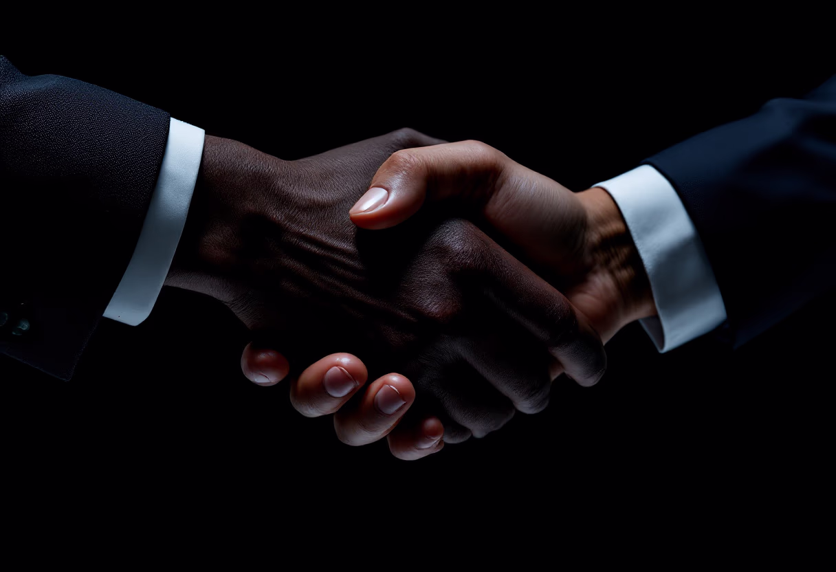 [background image] image of a handshake (for an ai fintech company)