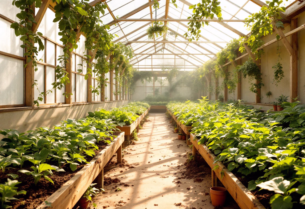 image of greenhouse setup