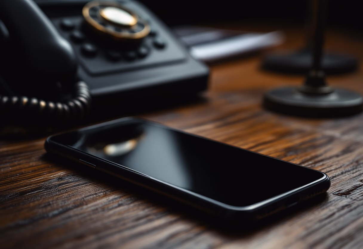 image of telephone and computer on desk for a law firm