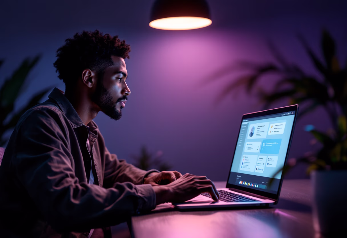 [interface] image of employee interacting with hr software