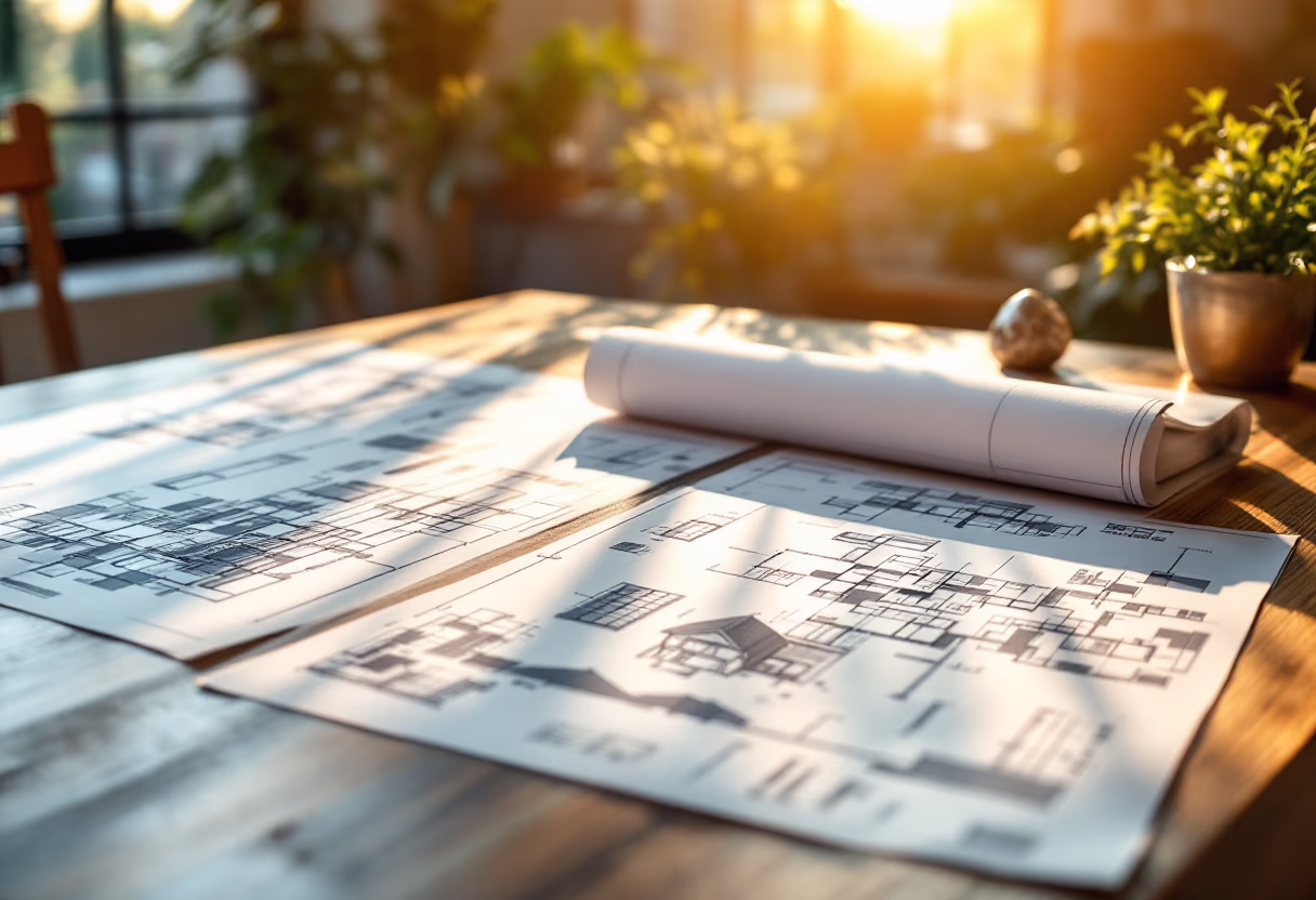 [background image] image of architectural plans (for a construction company)