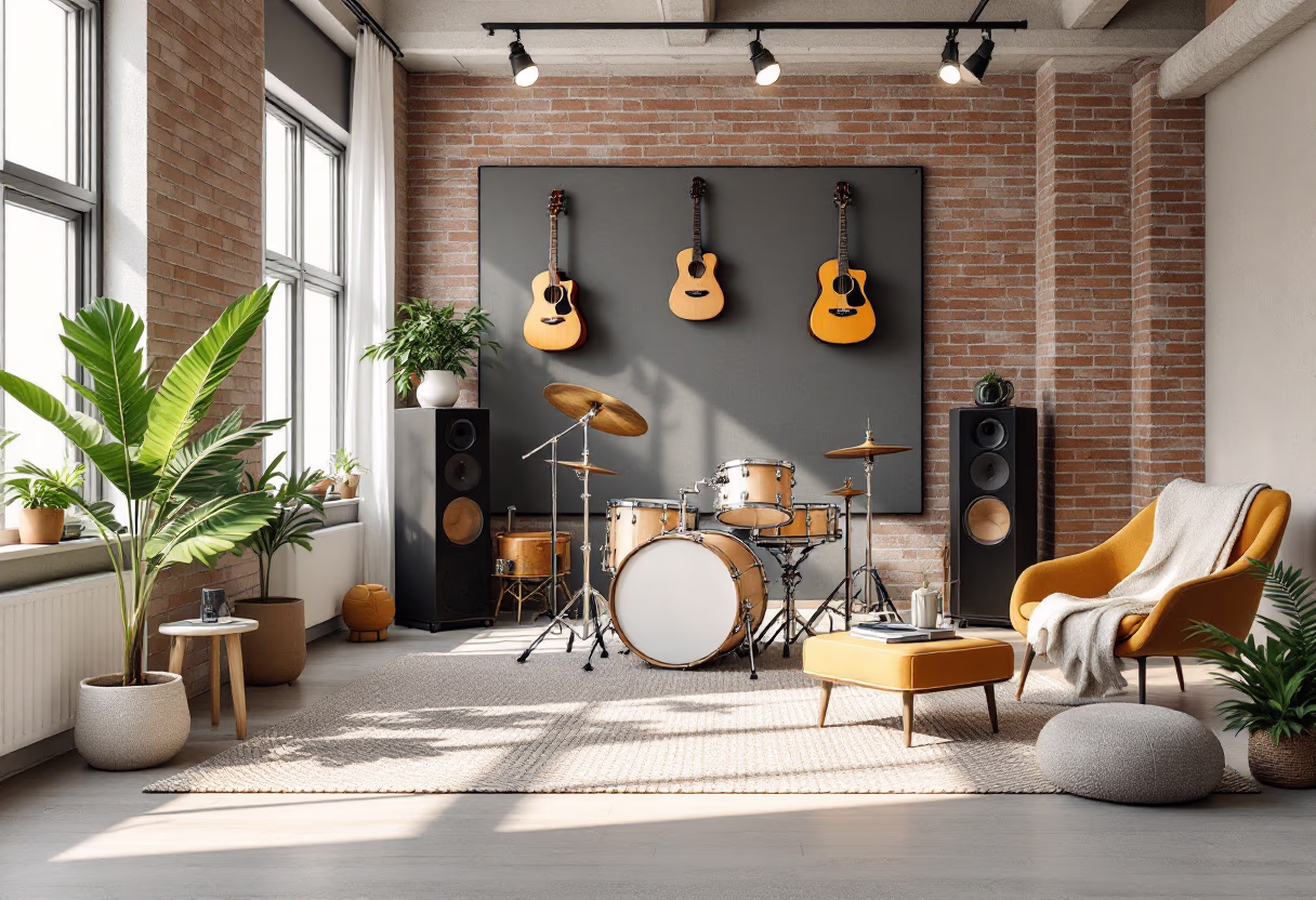[background image] image of band rehearsal space
