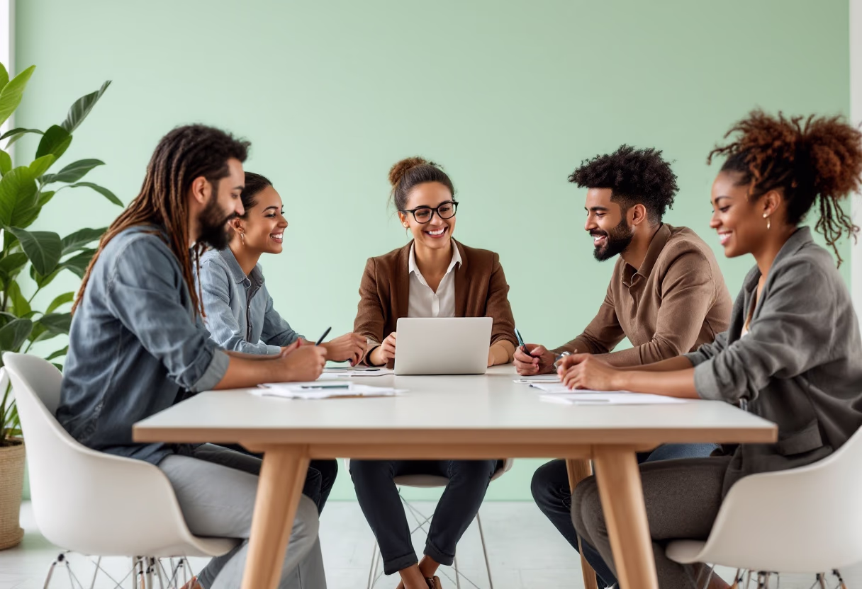 image of a diverse group of professionals in a meeting room