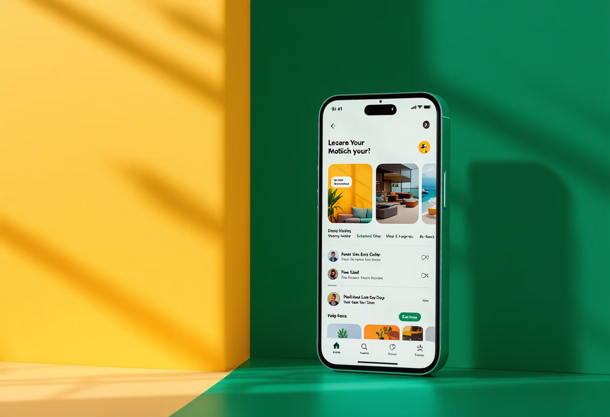 image of a mobile app interface (for a web development agency)