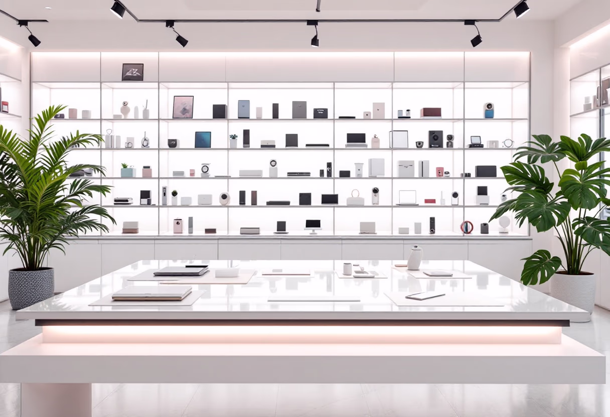 [background image] office space (for a tech gadgets store)