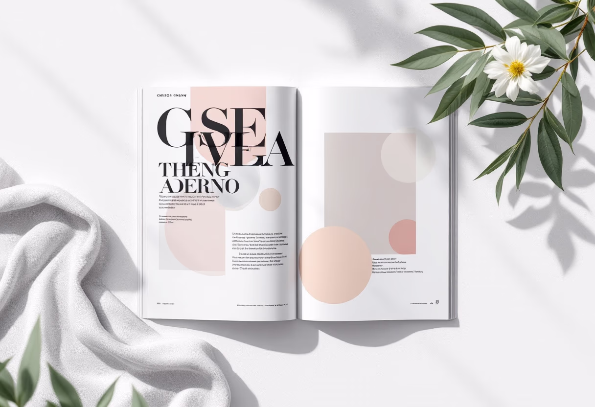 [digital project] image of creative illustrations depicted as a magazine spread for a graphic design studio