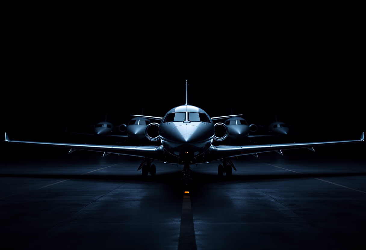 image of fleet lineup (for an aviation service)