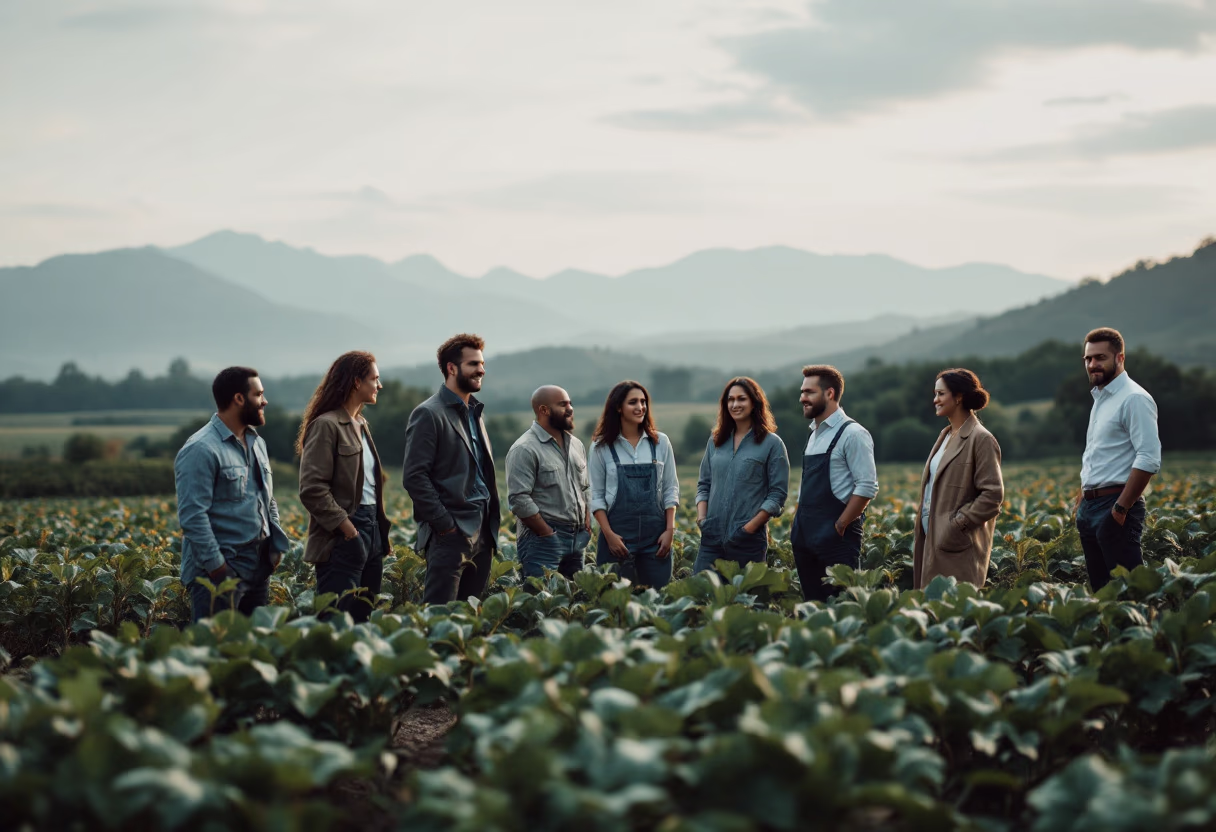 image of team in field work (for a food and agtech)