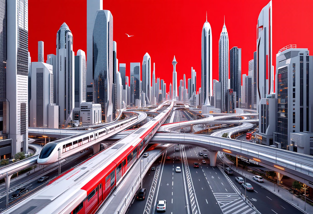 [background image] image of cityscape with visible public transport vehicles