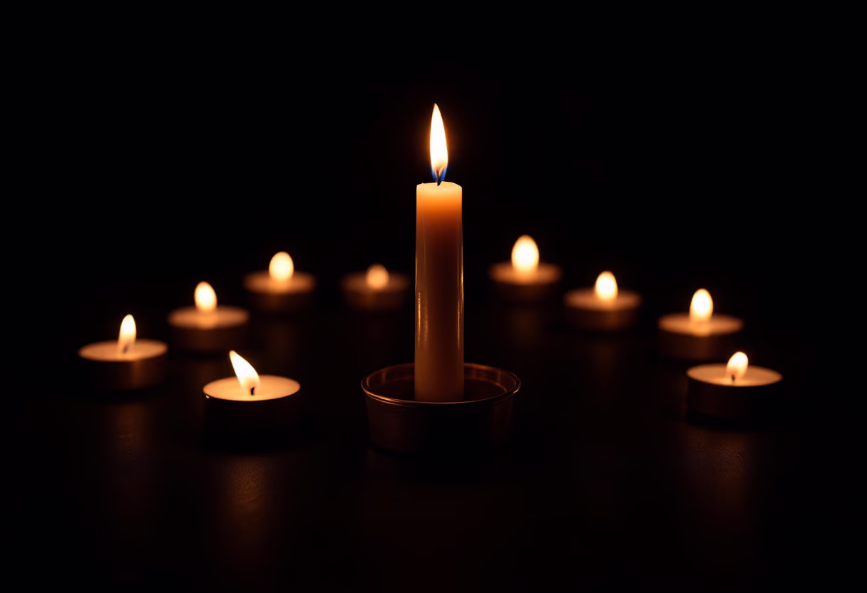 image of candlelit vigil (for a cemeteries & funeral home)