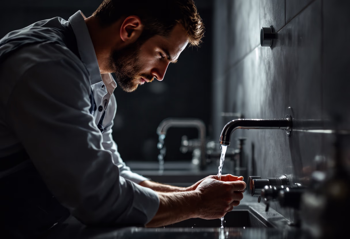 image of plumber fixing a sink