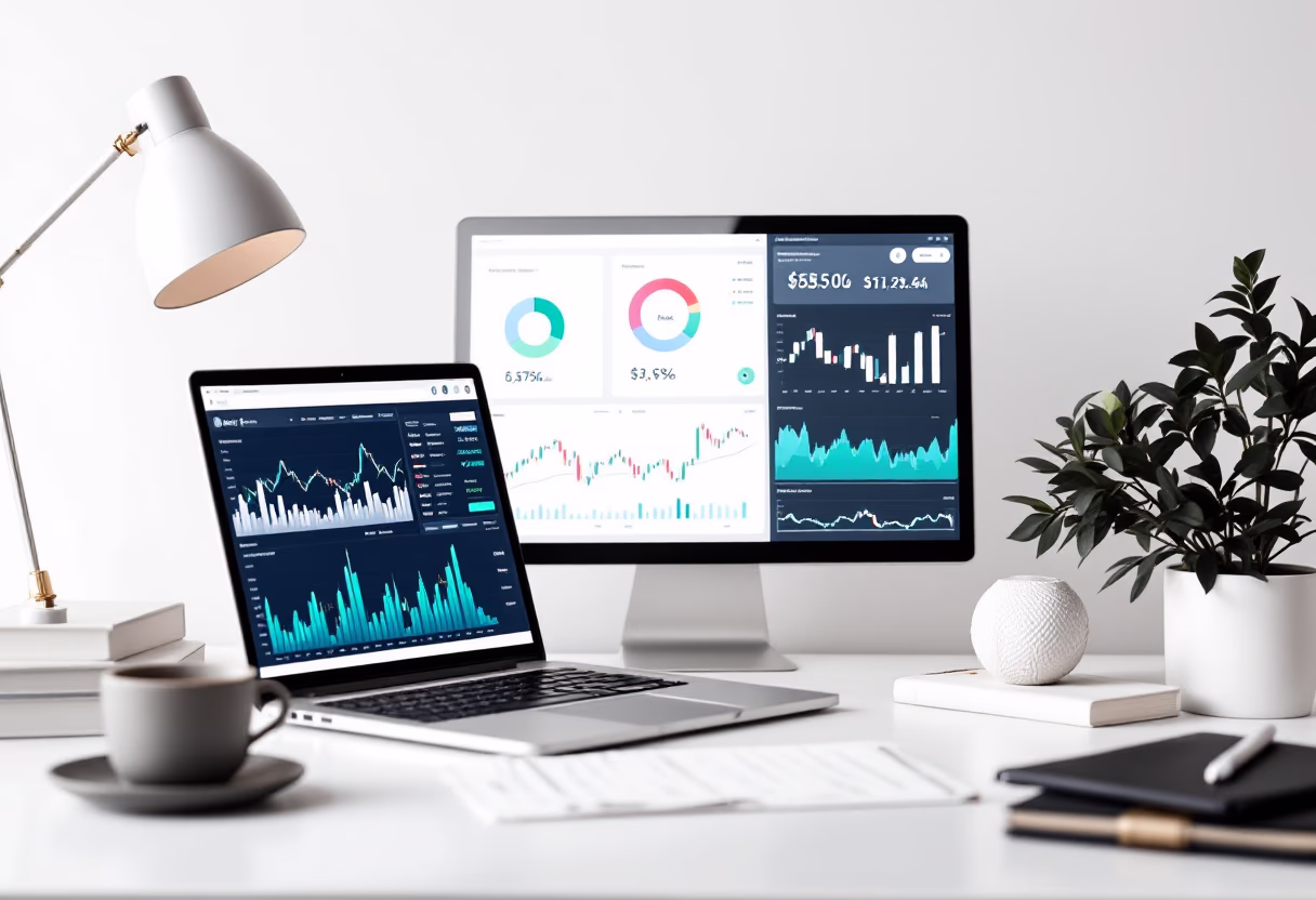 image of stock market graphs