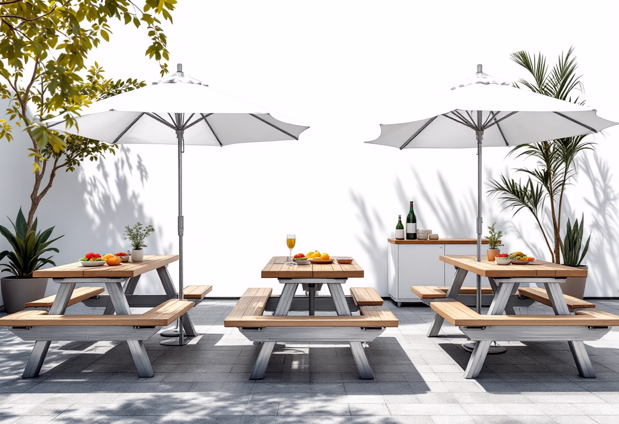 [background image] image of an outdoor eating area (for a food truck)
