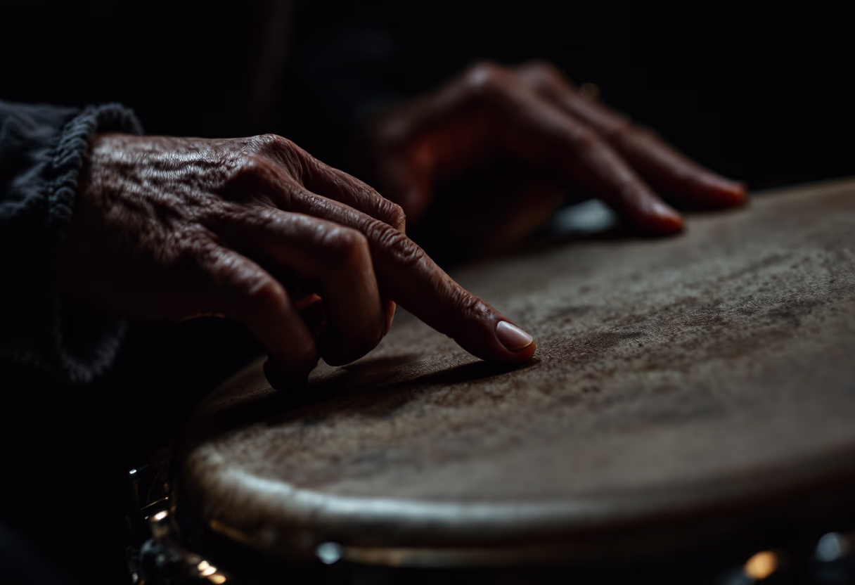 image of drumming class in session