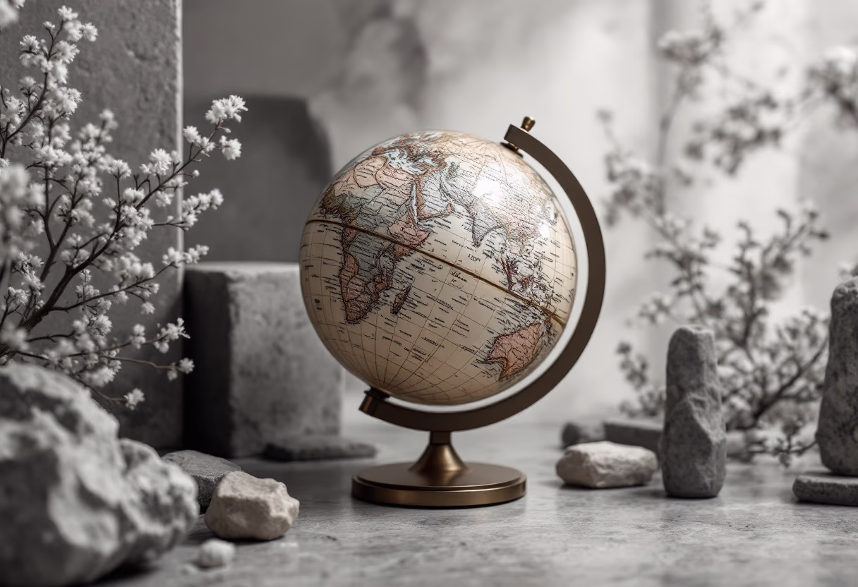 [artistic globe arrangement]