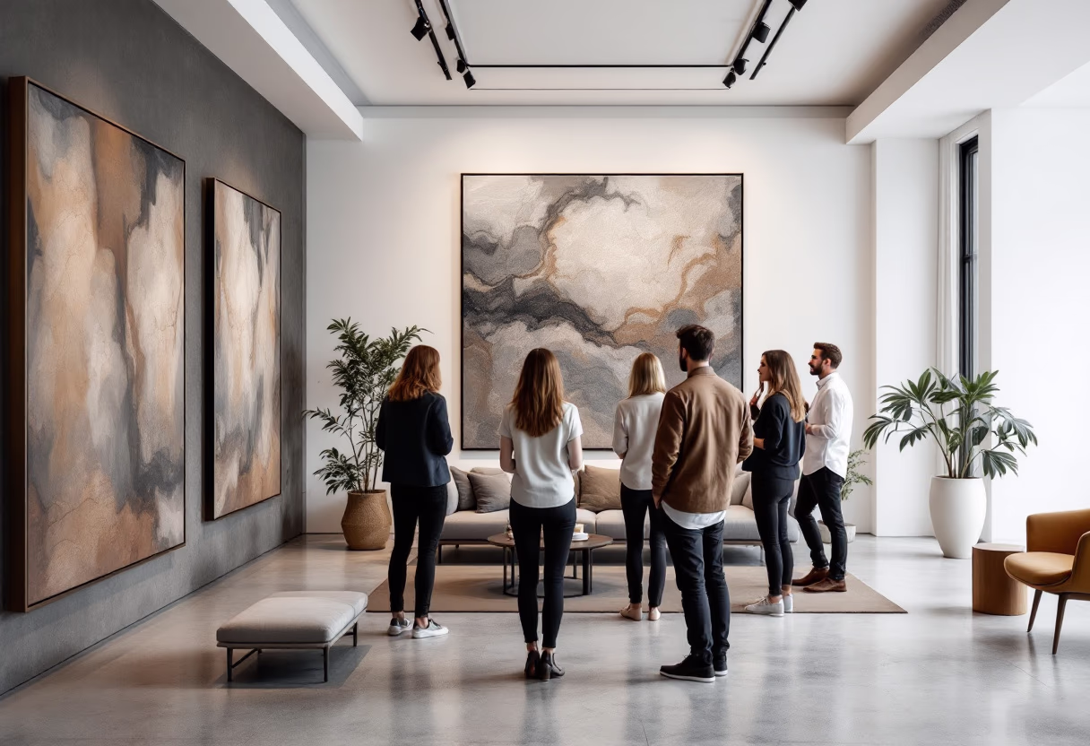 image of a past event in an elegant art gallery opening