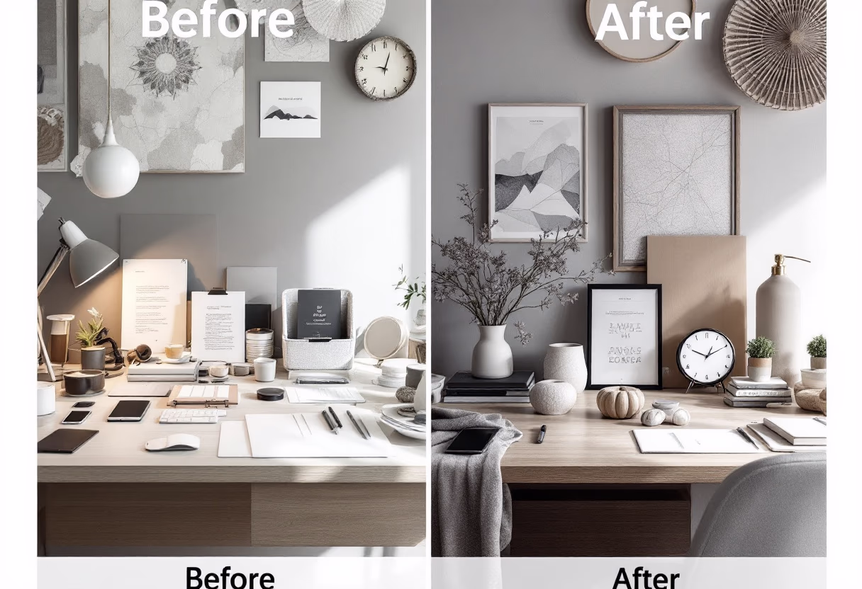 image of various before and after service photographs (for a cleaning service)