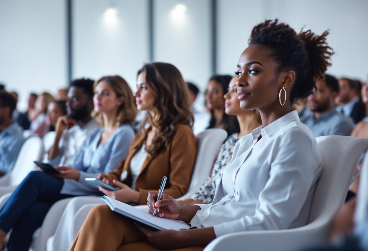 image of audience in blockchain seminar