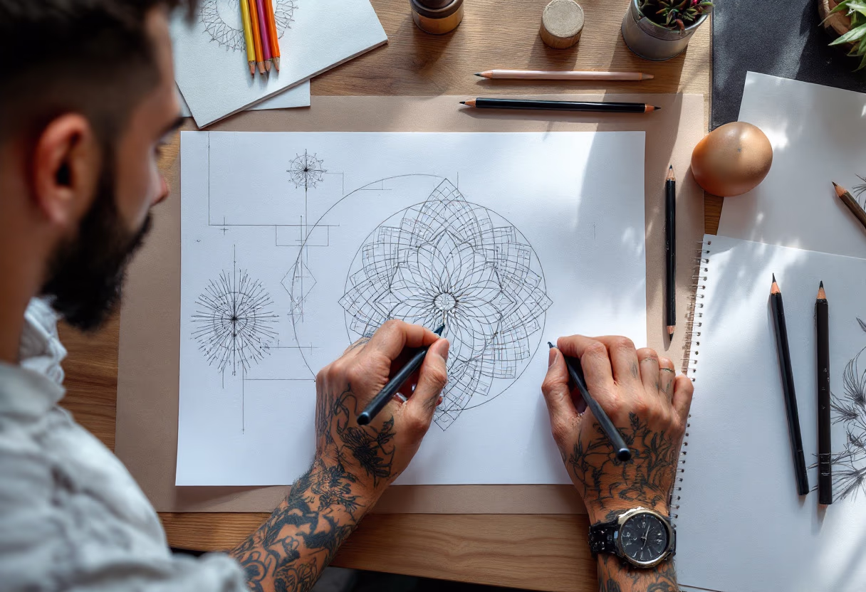 image of tattoo designs in progress