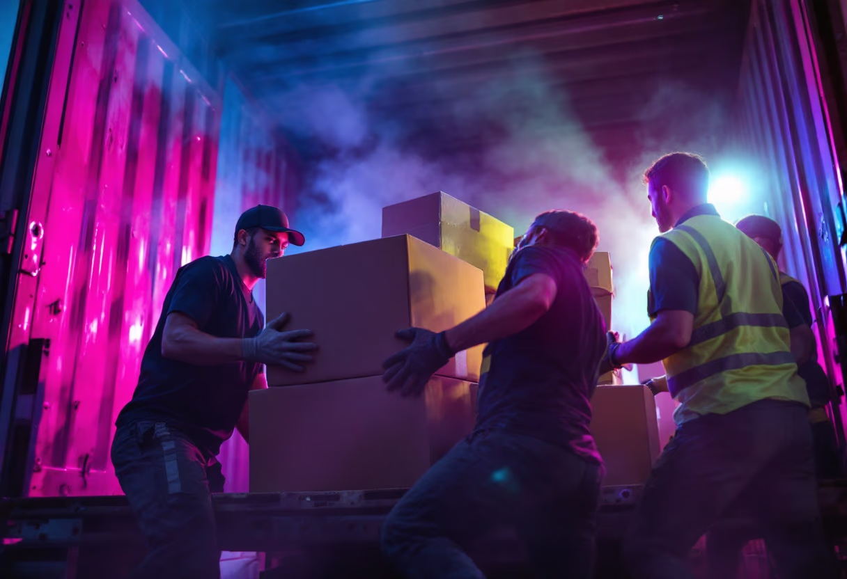 image of loading cargo (for a trucking company)