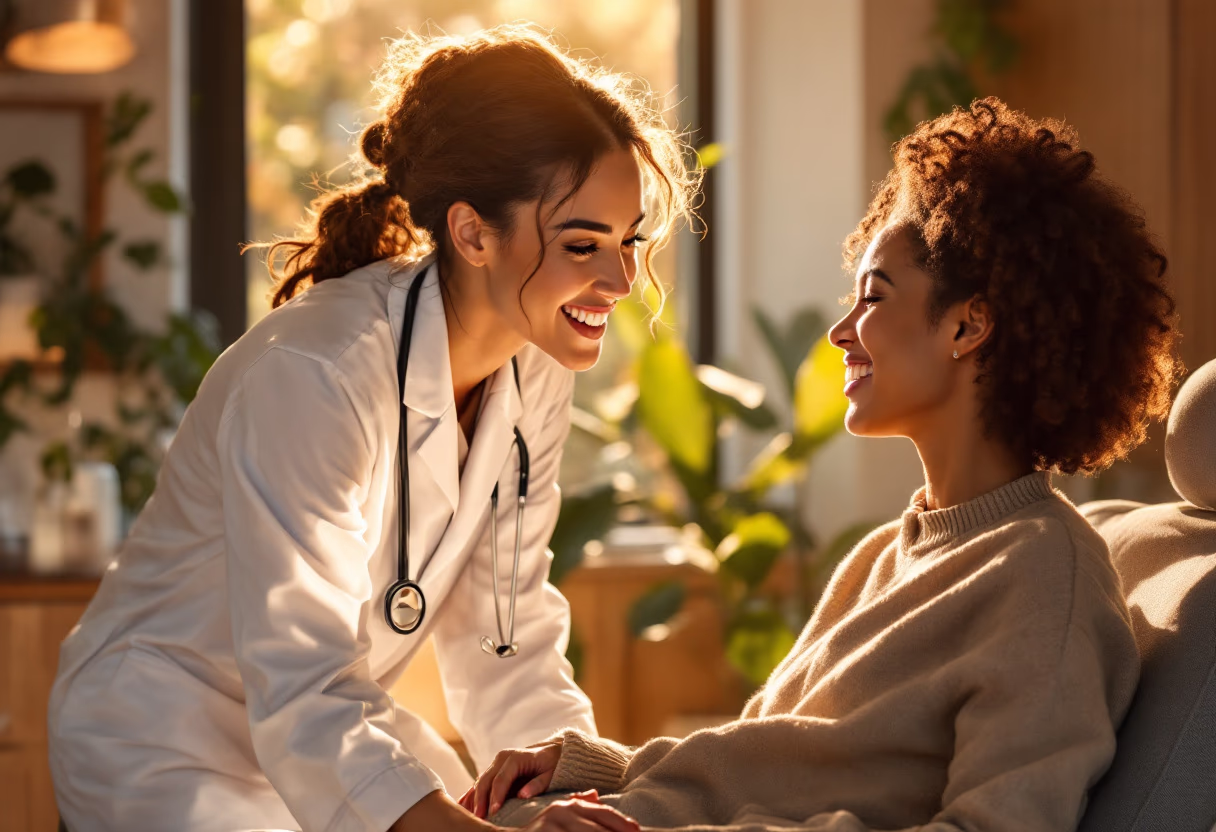 image of a doctor talking to a patient