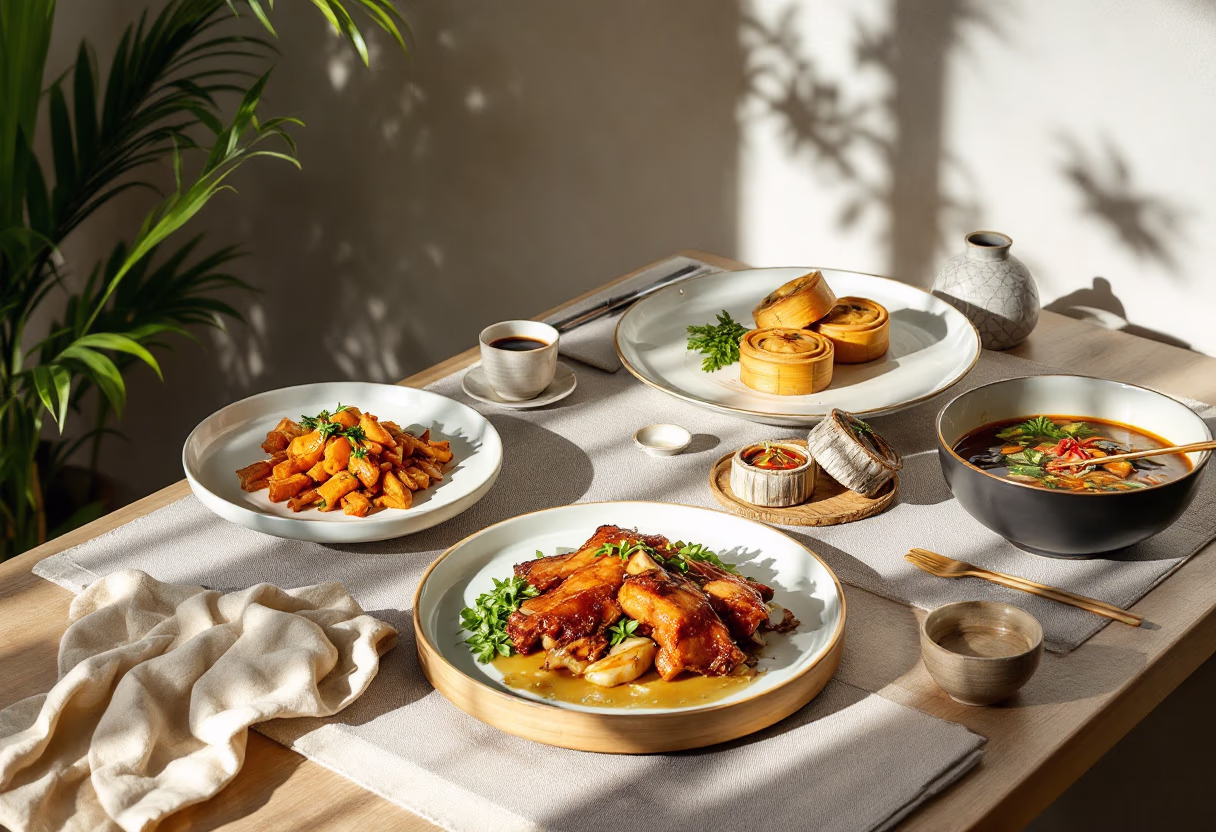 image of a main course assortment (for a chinese restaurant)