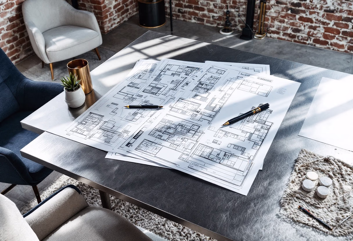 archival architectural blueprints