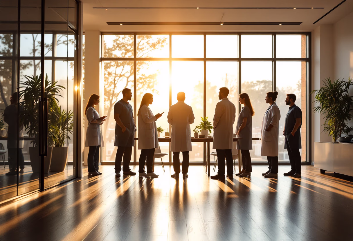 [background image] image of a medical team collaborating