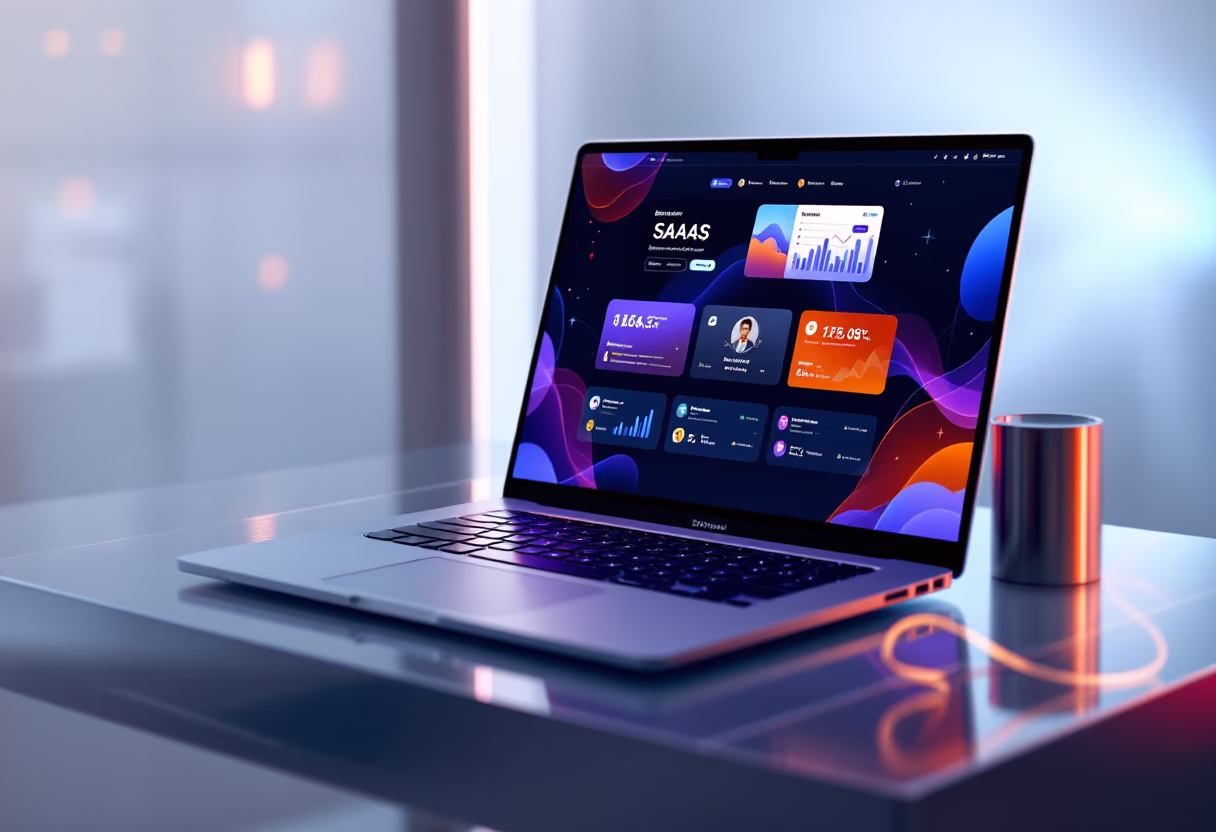 image of a laptop with software interface (for a b2b saas)