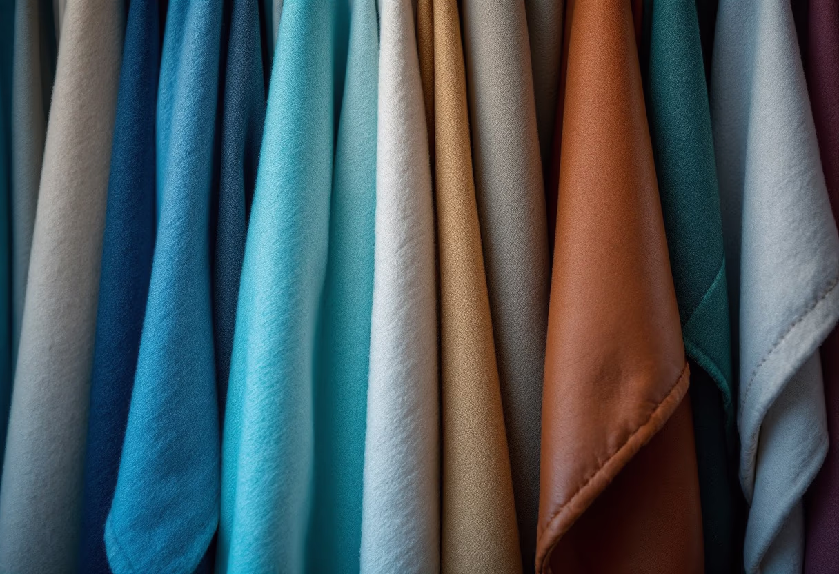 image of different fabric types for a garment care service