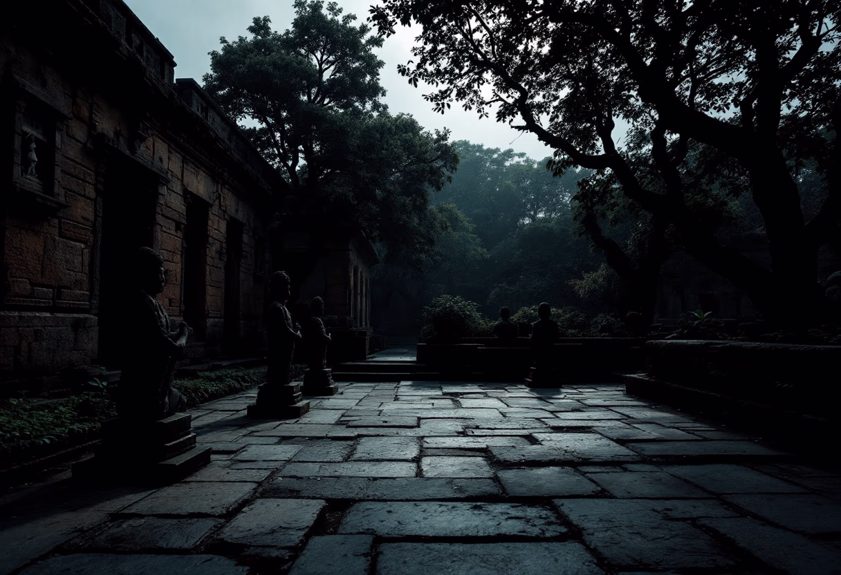 [background image] image of temple gardens (for a hindu temple)