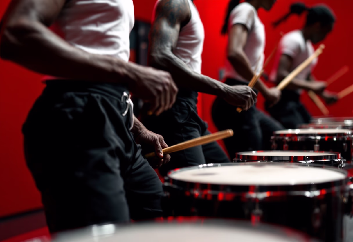 interactive drumming class environment