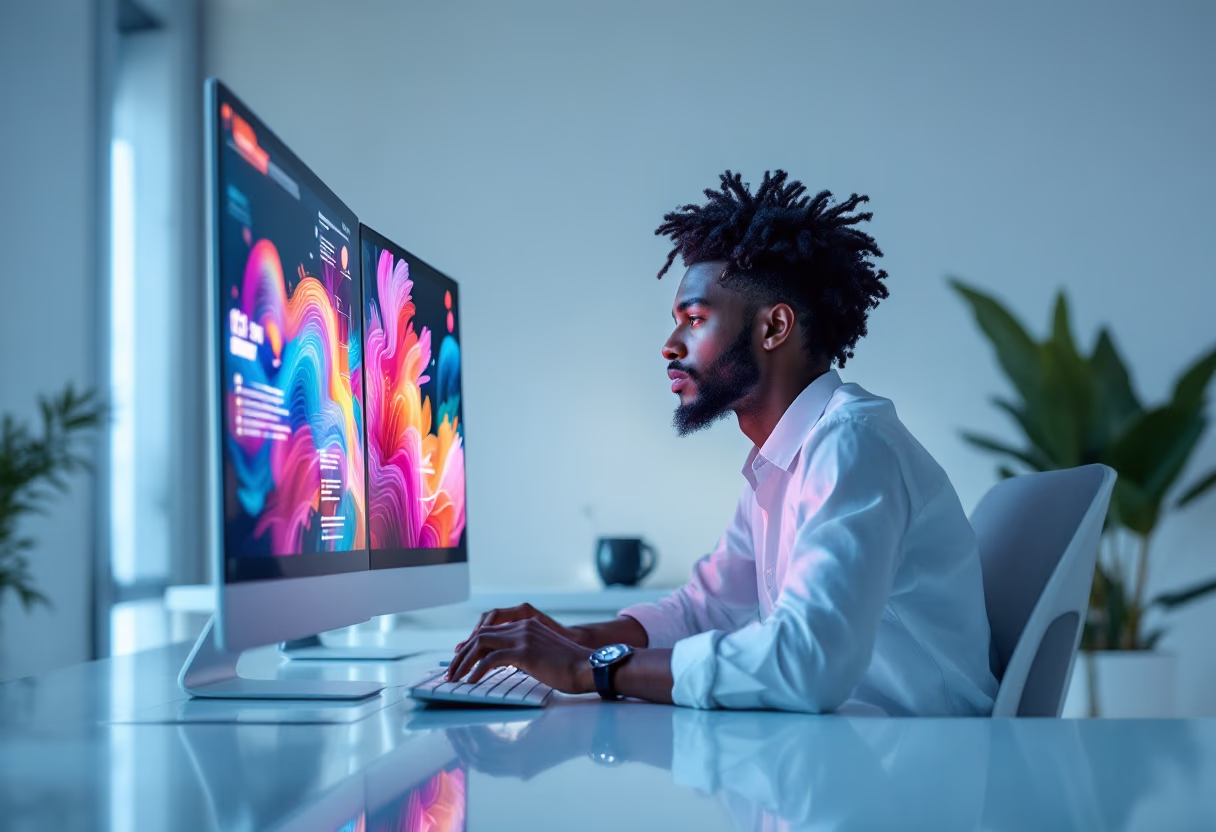 image of an individual using productivity software