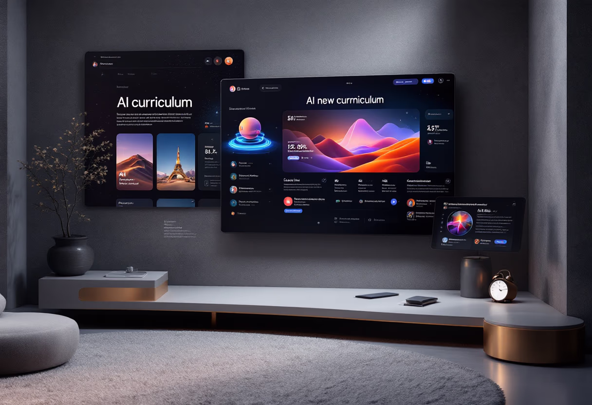 [digital project] image of interface explaining ai curriculum (for a ai education tech company)