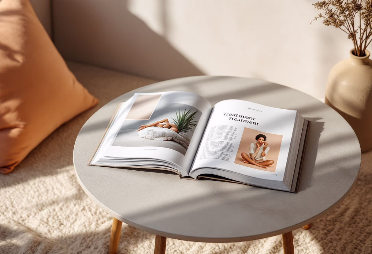 image of menu with treatments for a salons & spa