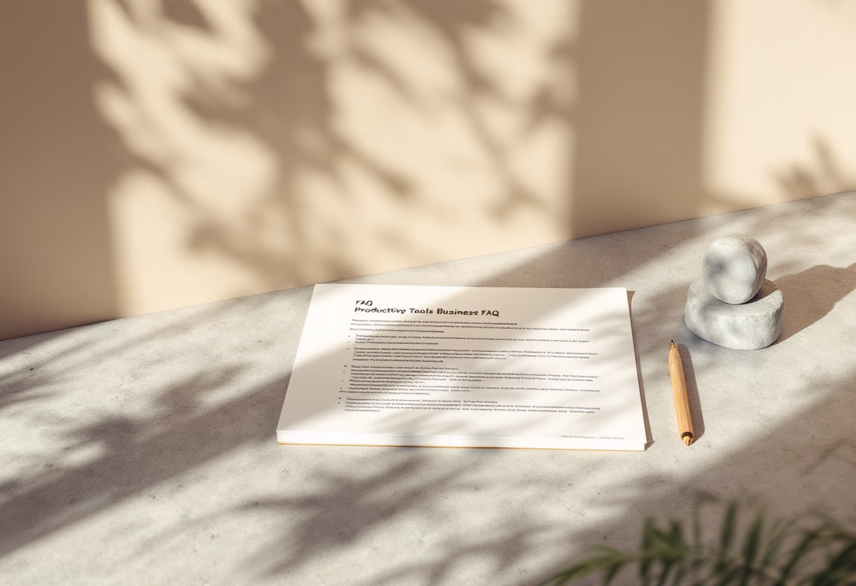 image of a document with faqs (for a productivity tools business)