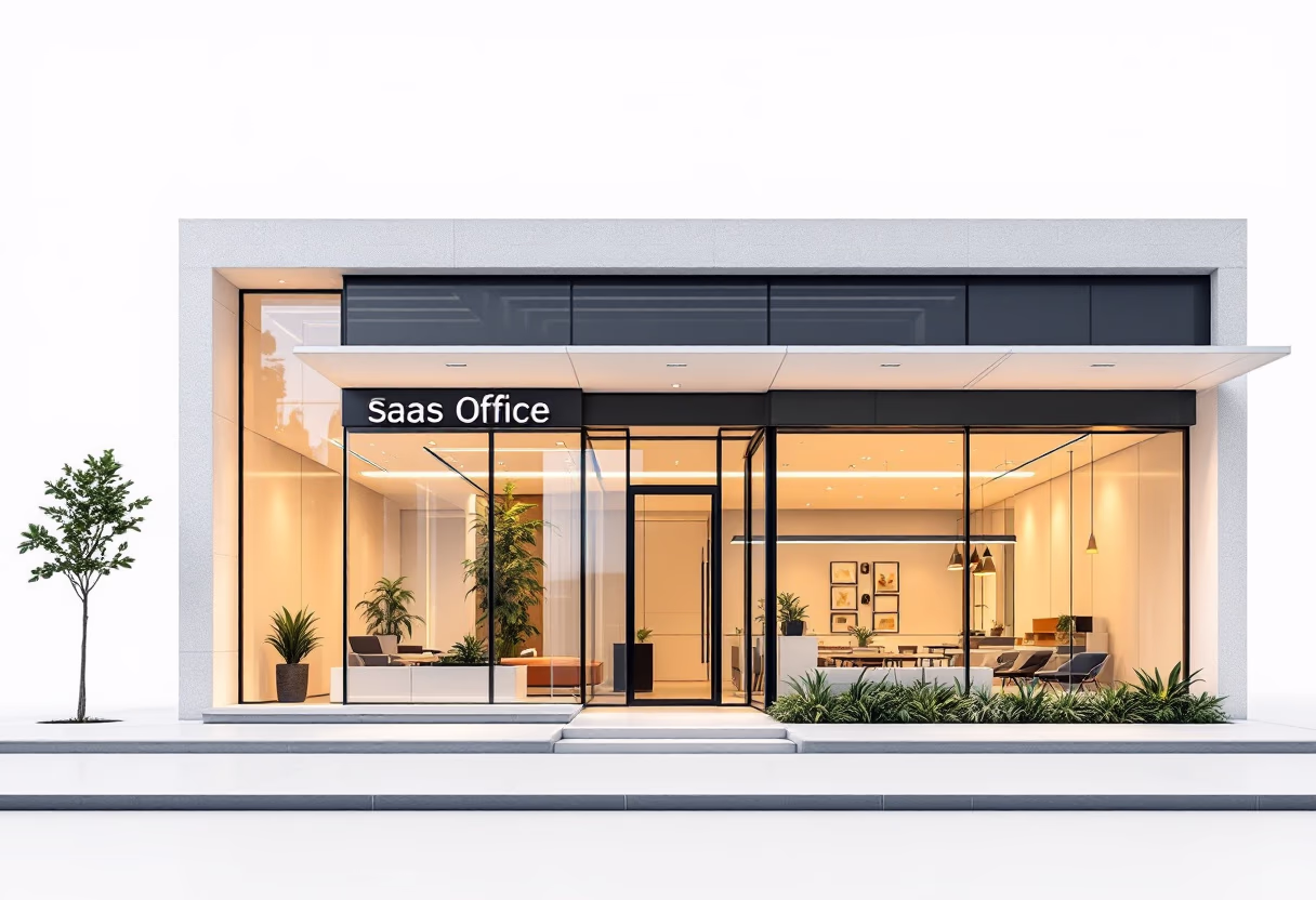 <subject>[background image] image of company office exterior (for a b2b saas)</subject>