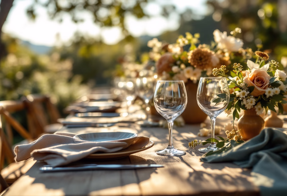 image of elegant table settings for an event planning service