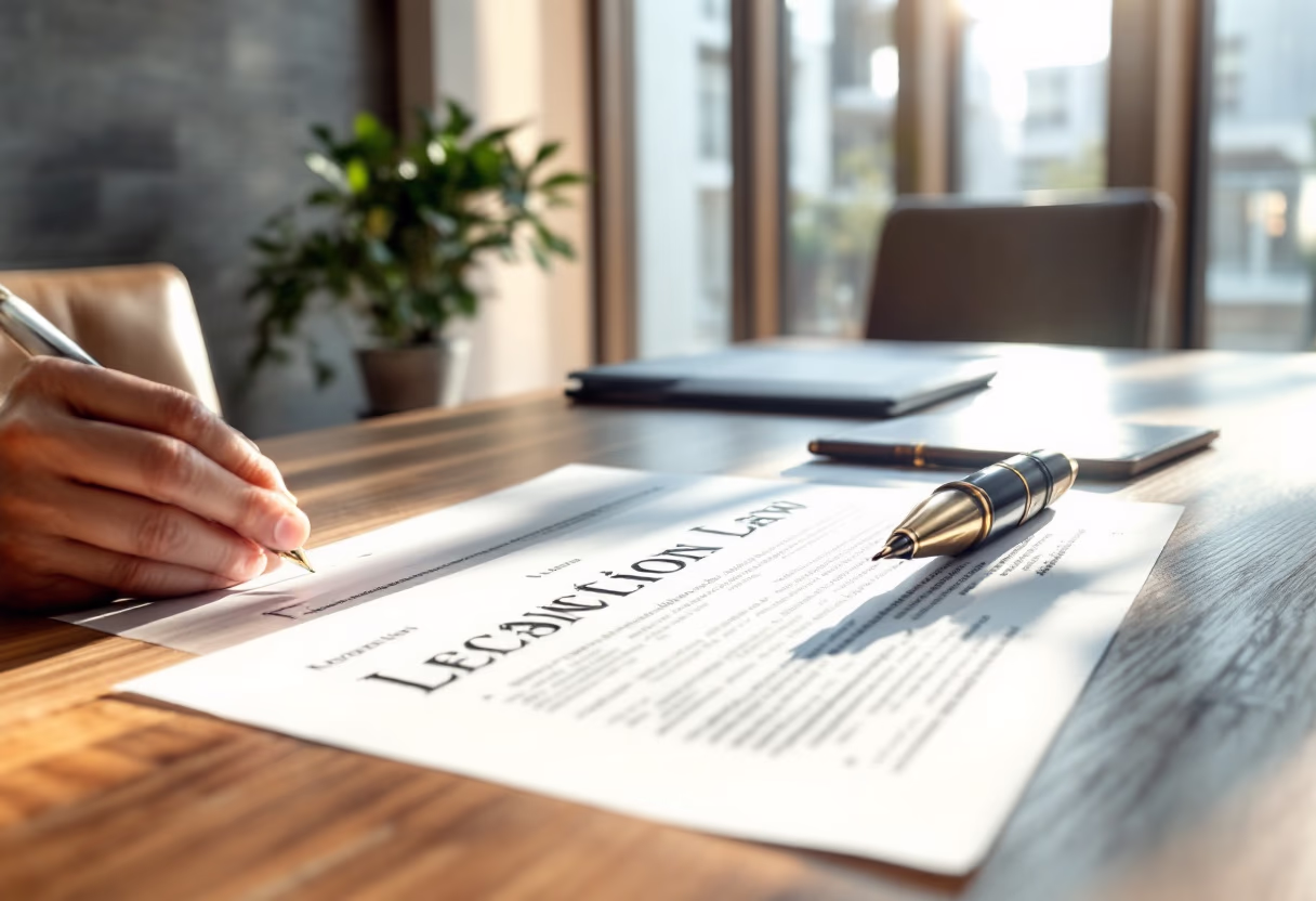 image of legal documents being signed