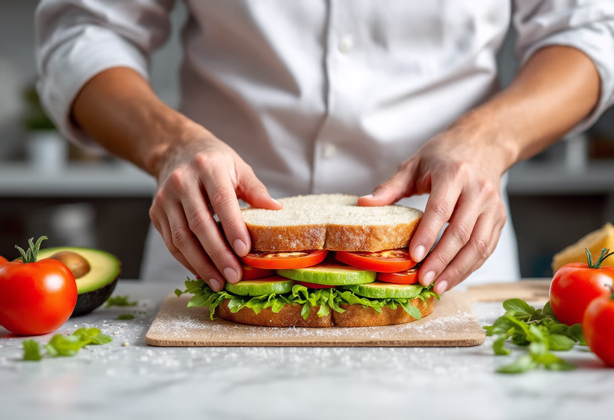 image of gourmet sandwich crafting in a food truck